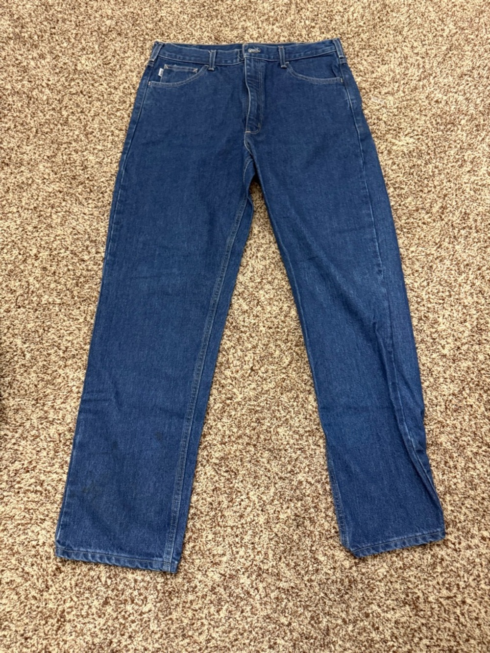 FR Carhartt Men's Blue Straight-Leg Jeans